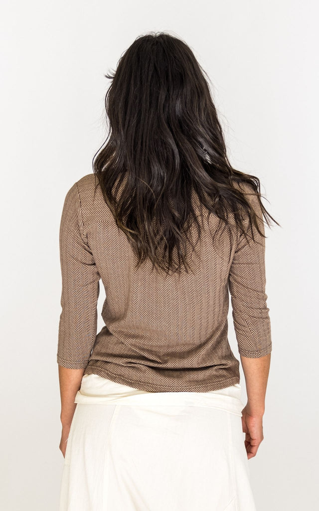 Surya Australia Clementine Organic Cotton 'Clementine' Top from Nepal - Coffee