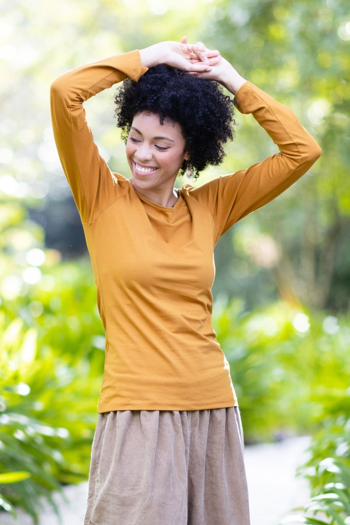 Surya Australia Organic Cotton 'Jarrah' Top made in Nepal - Tumeric