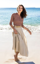 Surya Australia 'Odette' Wrap Skirt from Nepal - Oatmeal #colour_oatmeal