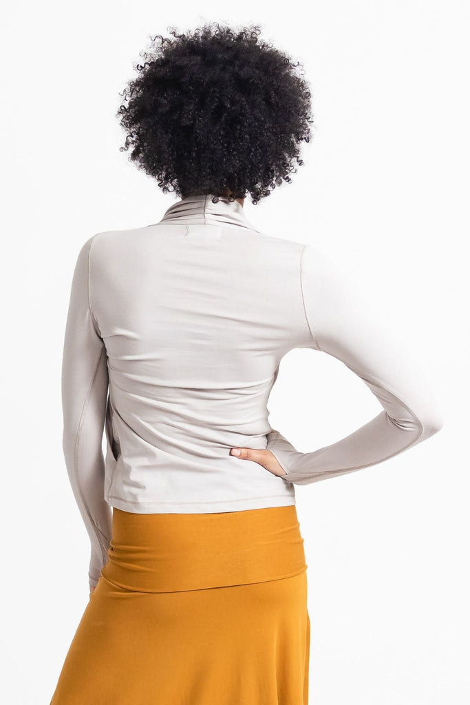 Surya Australia Ethical Organic Cotton False Wrap Top made in Nepal - Oatmeal