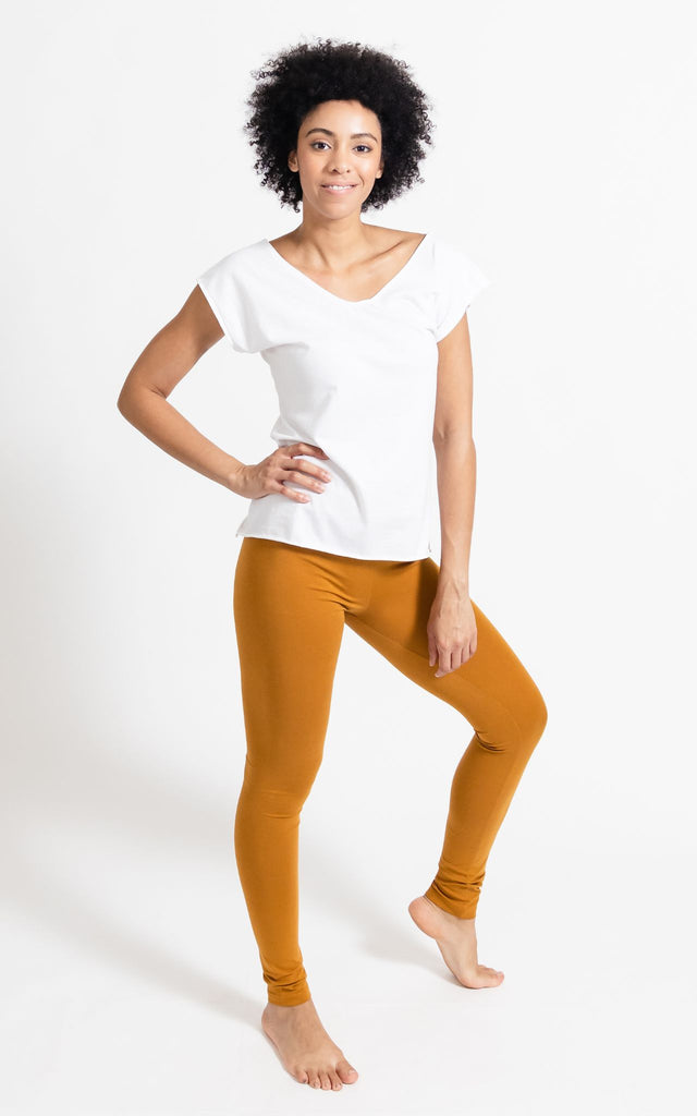 Surya Australia Organic Cotton 'Nidra' Leggings made in Nepal - Tumeric