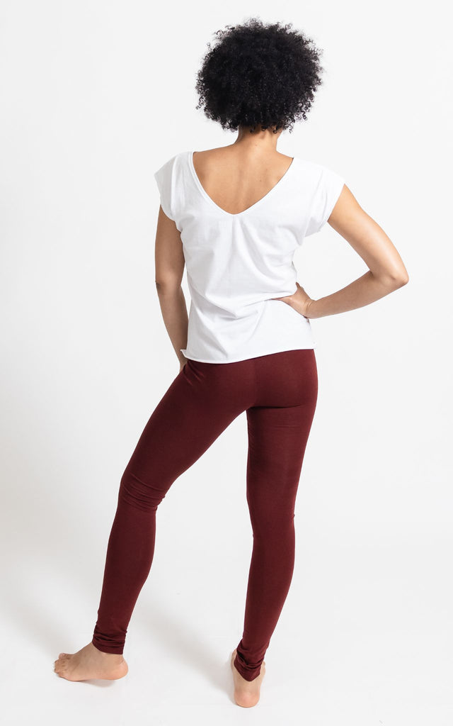 Surya Australia Organic Cotton 'Nidra' Leggings made in Nepal - Berry