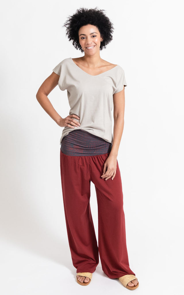 Surya Australia Organic Cotton 'Mantra' Pants made in Nepal - Berry