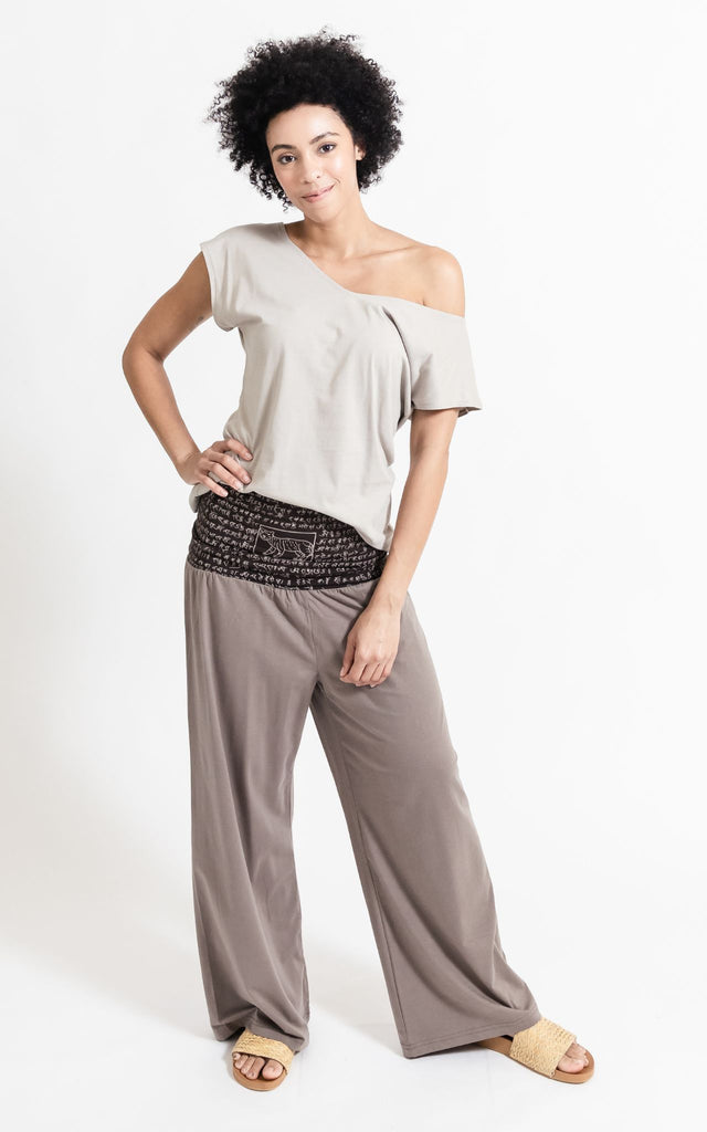 Surya Australia Organic Cotton 'Mantra' Pants made in Nepal - Taupe