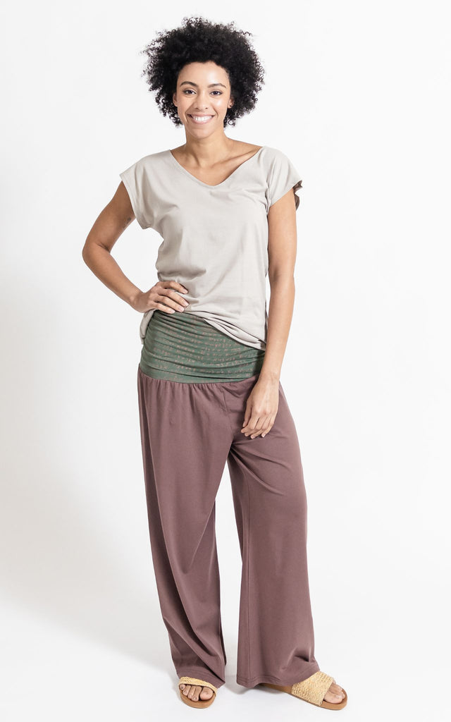 Surya Australia Organic Cotton 'Mantra' Pants made in Nepal - Dusty Mauve