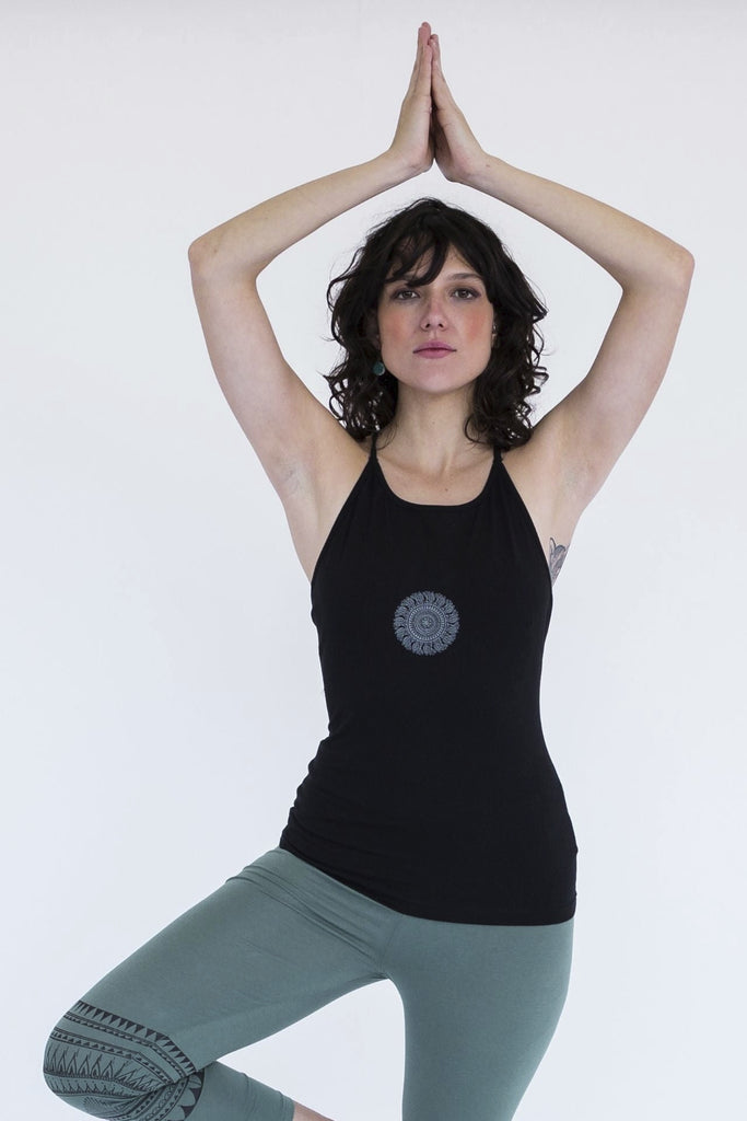 Surya Australia Ethical Organic Cotton Yoga Top from Nepal - Black #colour_black