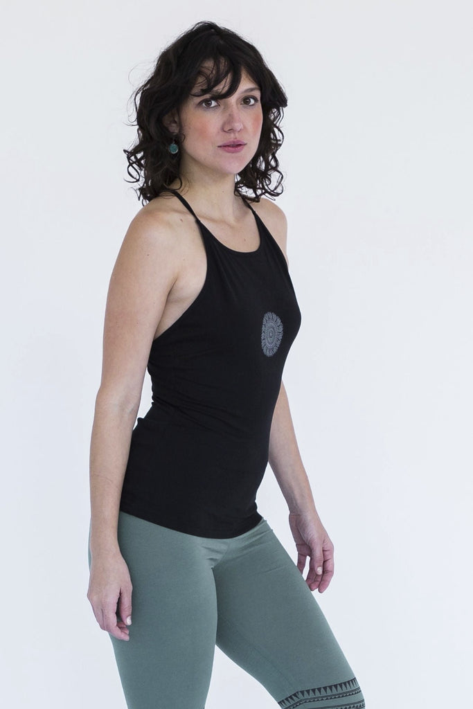 Surya Australia Ethical Organic Cotton Yoga Top from Nepal - Black #colour_black