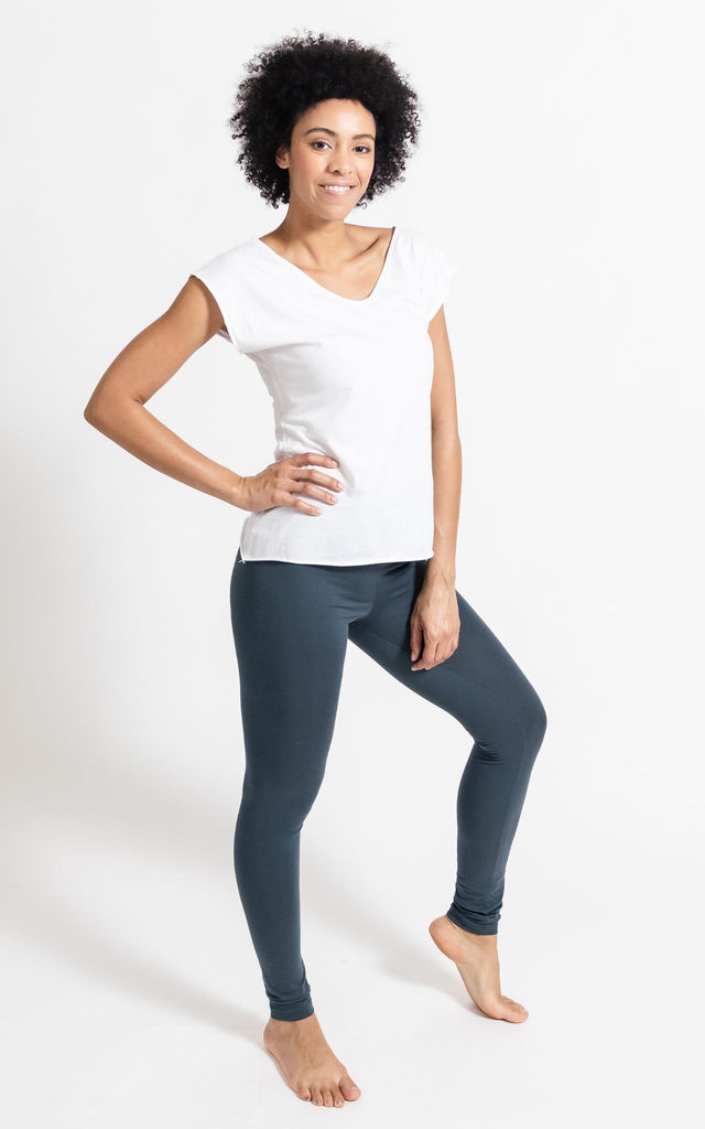 Surya Australia Organic Cotton 'Nidra' Leggings made in Nepal - Dusty Grey