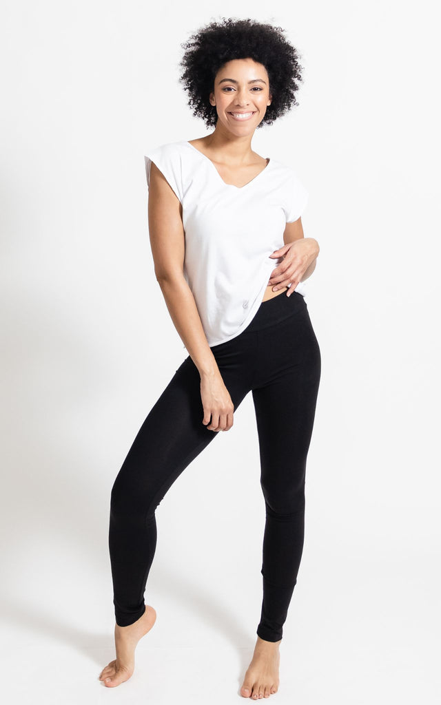 Surya Australia Organic Cotton 'Nidra' Leggings made in Nepal - Black