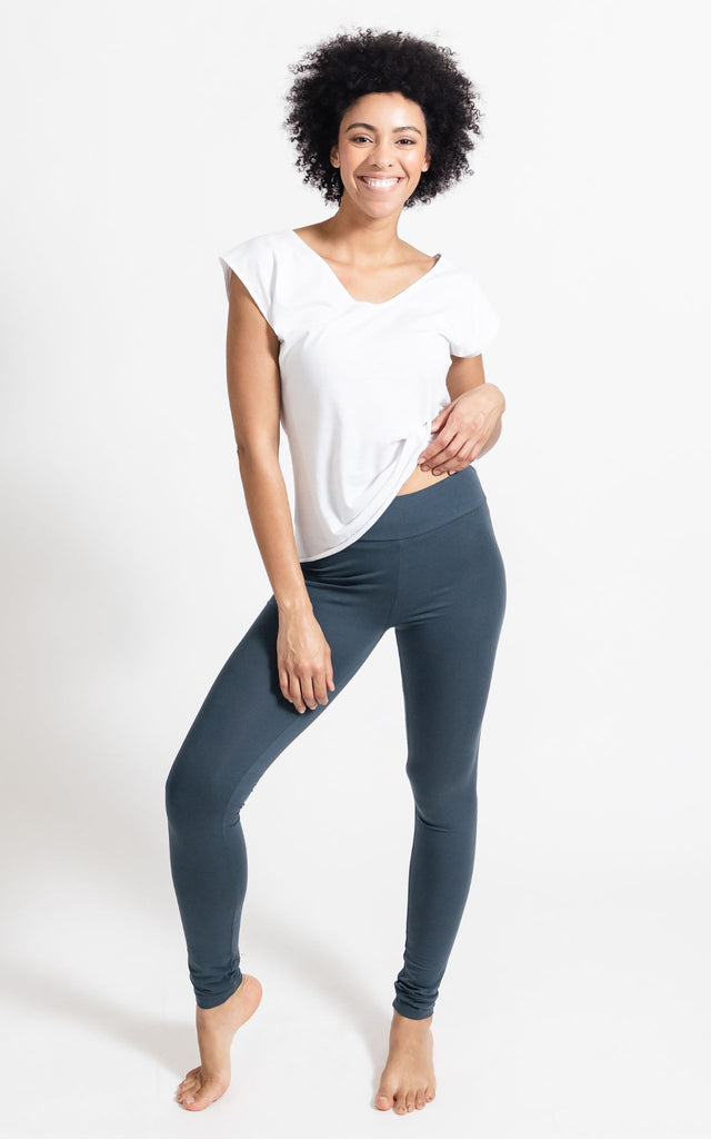 Surya Australia Organic Cotton 'Nidra' Leggings made in Nepal - Dusty Grey