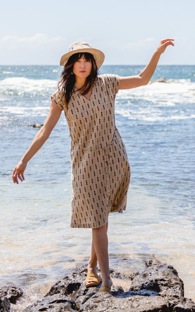 Surya Australia Ethical Cotton 'Aurora' Dress from Nepal #colour_oatmeal