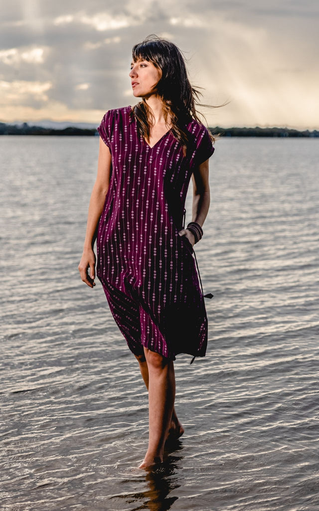 Surya Australia Ethical Cotton 'Aurora' Dress from Nepal #colour_wine