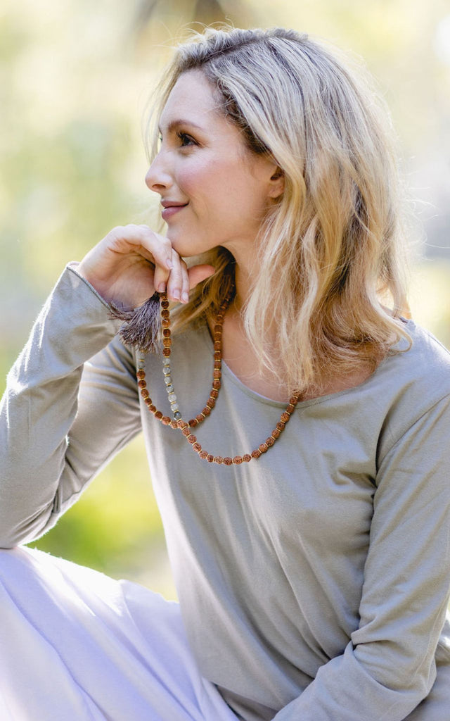 Surya Australia Rudraksha Mala Bead Necklace made in Nepal