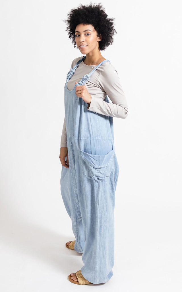 Surya Australia Ethical Cotton 'Bahini' Overalls made in Nepal - Sky Blue