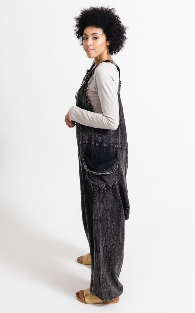 Surya Australia Ethical Cotton 'Bahini' Overalls made in Nepal - Black