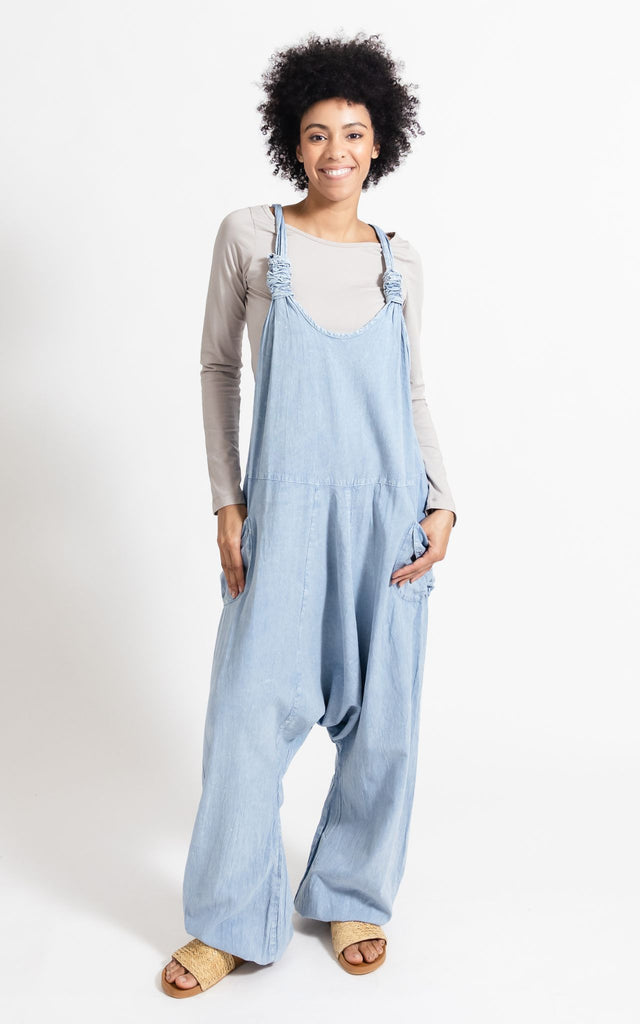 Surya Australia Ethical Cotton 'Bahini' Overalls made in Nepal - Sky Blue