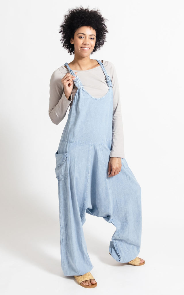 Surya Australia Ethical Cotton 'Bahini' Overalls made in Nepal - Sky Blue