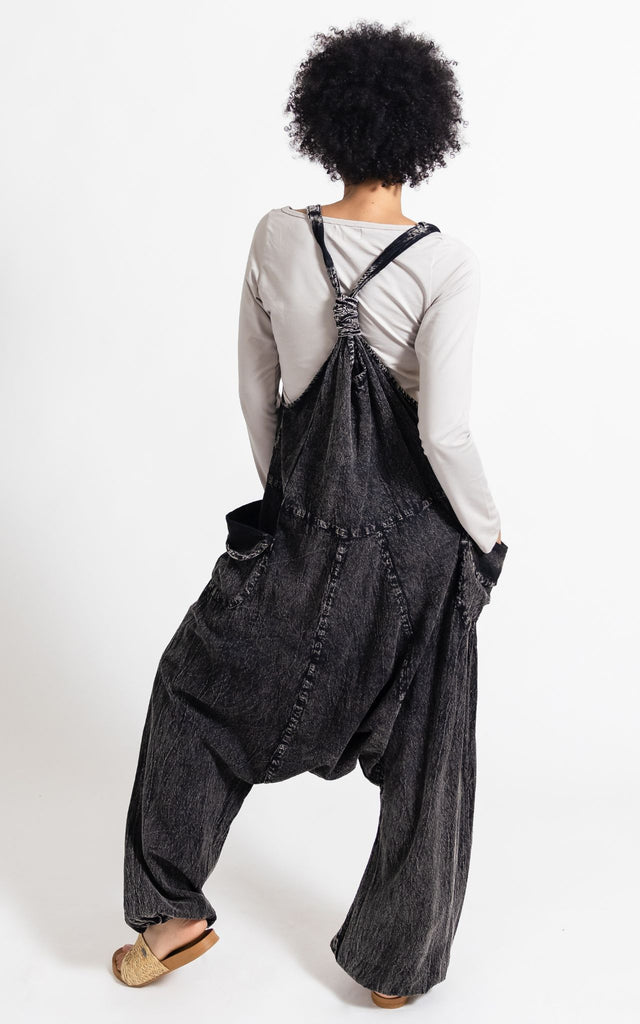 Surya Australia Ethical Cotton 'Bahini' Overalls made in Nepal - Black