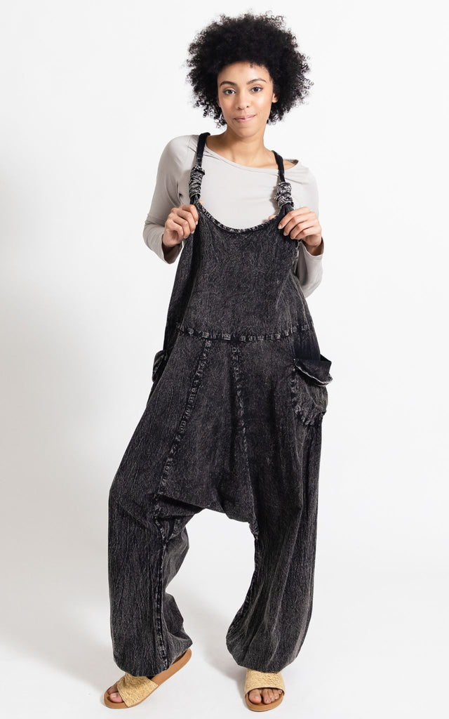 Surya Australia Ethical Cotton 'Bahini' Overalls made in Nepal - Black