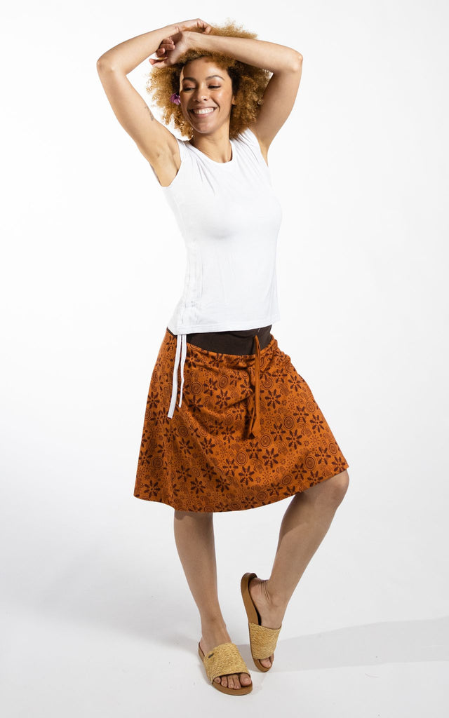 Surya Australia Cotton 'Stella' Skirt made in Nepal - Burnt Orange