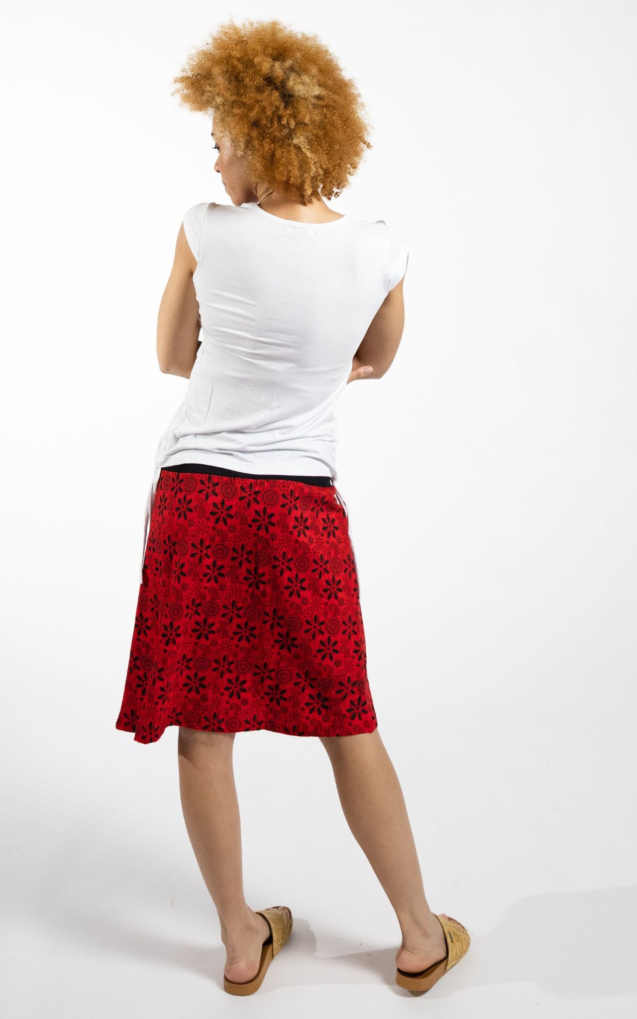 Surya Australia Cotton 'Stella' Skirt made in Nepal - Red