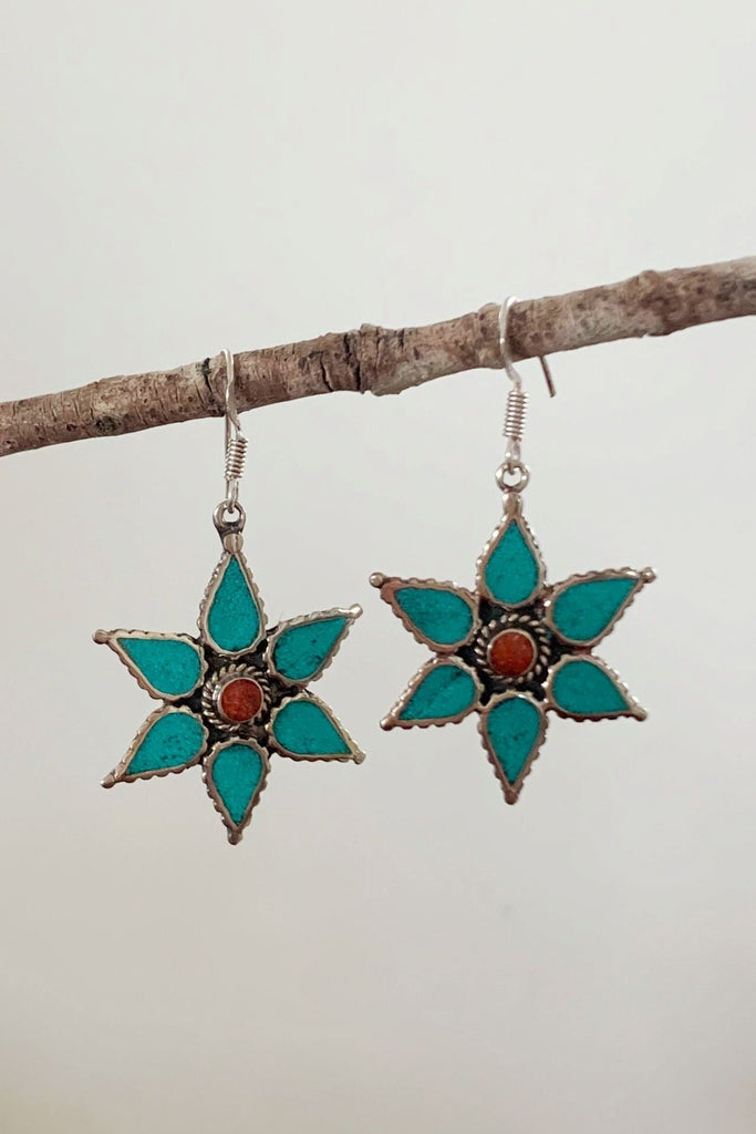 Surya Australia Tibetan 'Star' Earrings made in Nepal