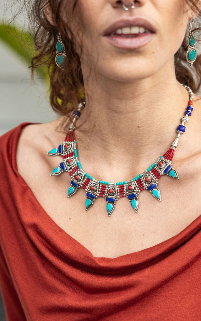 Surya Australia Ethnic Tibetan Necklace from Nepal - Anita