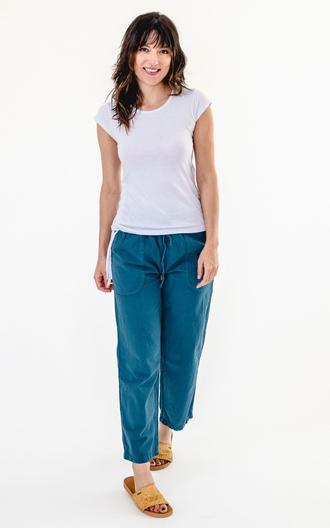 Surya Australia Ethical Cotton Loose Pants from Nepal - Turquoise