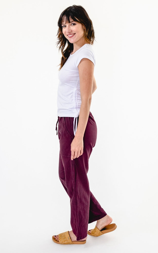 Surya Australia Cotton 'Dani' Pants - Wine #colour_wine