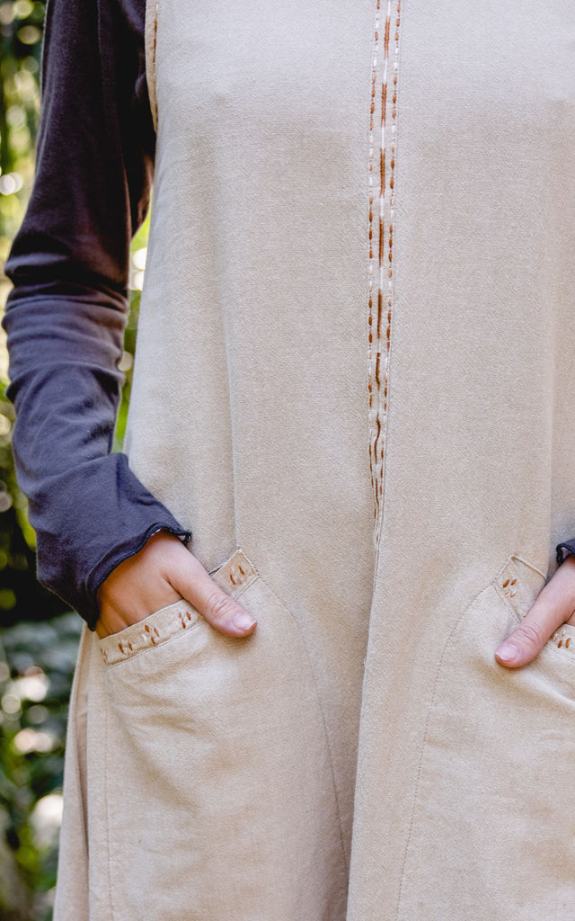 Surya Australia Ethical Cotton 'Calliope' Dress made in Nepal - embroidery detail
