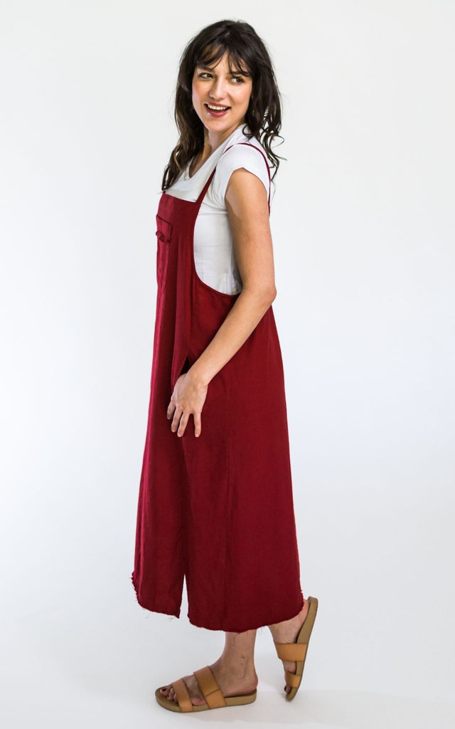 Surya Australia Ethical Cotton 'Sirena' Pinafore made in Nepal - Berry