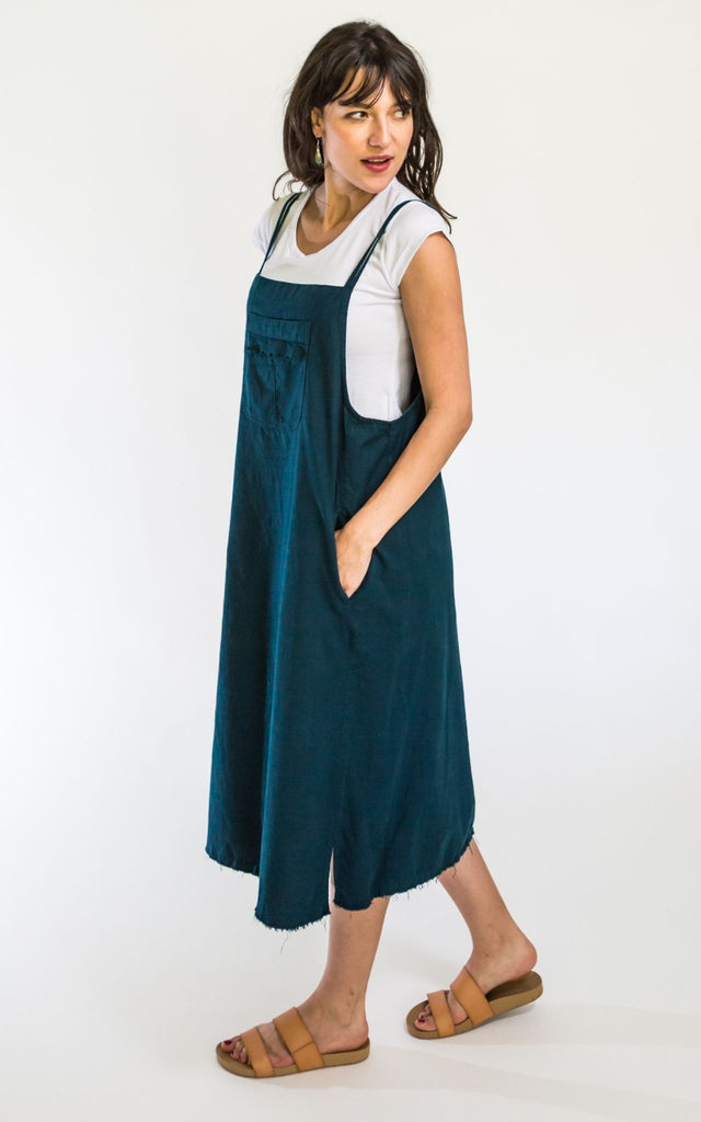 Surya Australia Ethical Cotton 'Sirena' Pinafore from Nepal - Turquoise