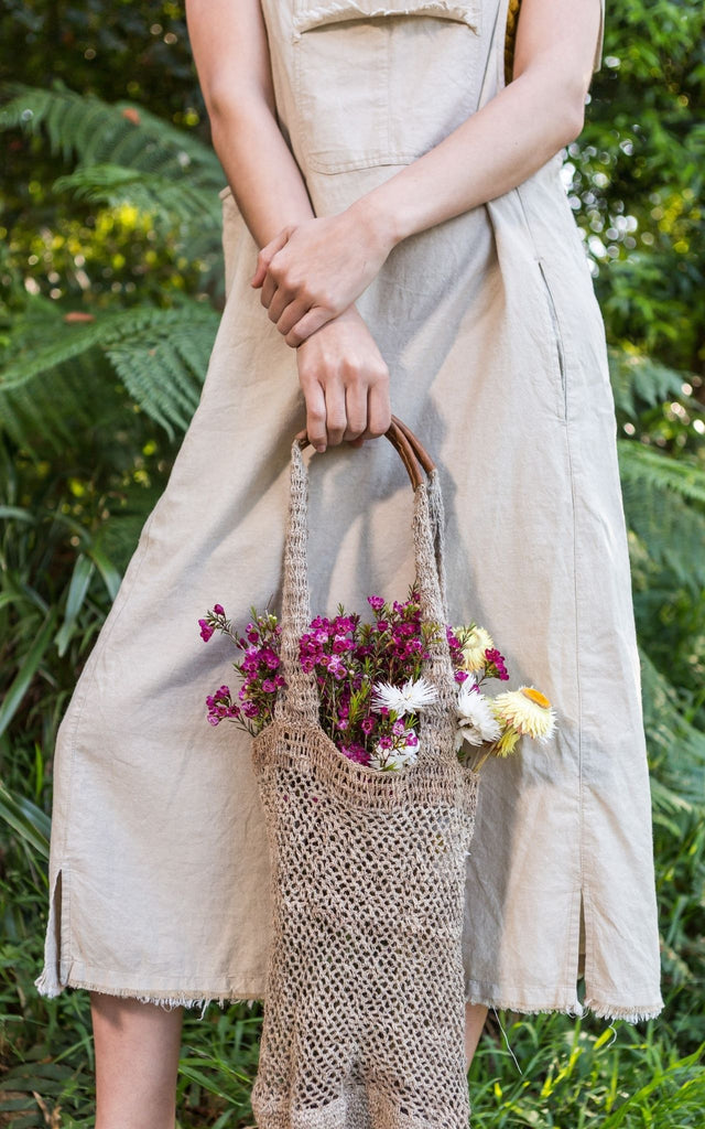 Surya Australia Ethical Cotton 'Sirena' Pinafore from Nepal - Oatmeal