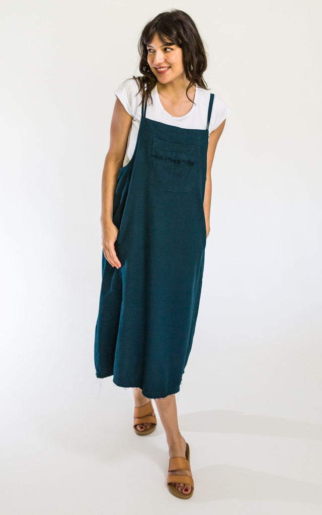 Surya Australia Ethical Cotton 'Sirena' Pinafore made in Nepal - Turquoise