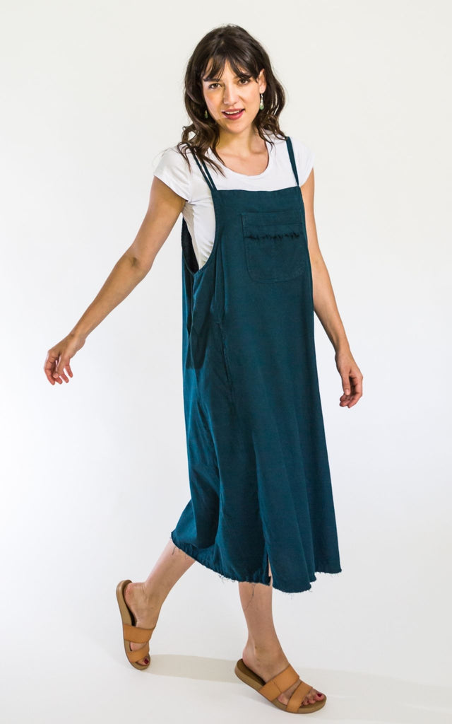 Surya Australia Ethical Cotton 'Sirena' Pinafore from Nepal - Turquoise