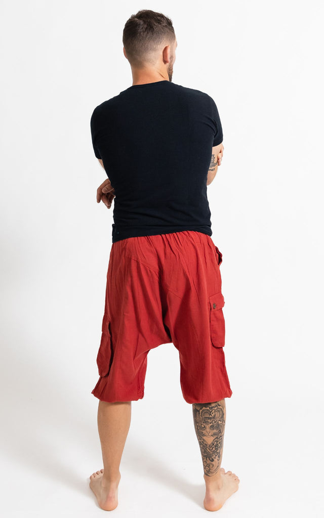 Surya Australia Drop Crotch Shorts from Nepal for men - Rust