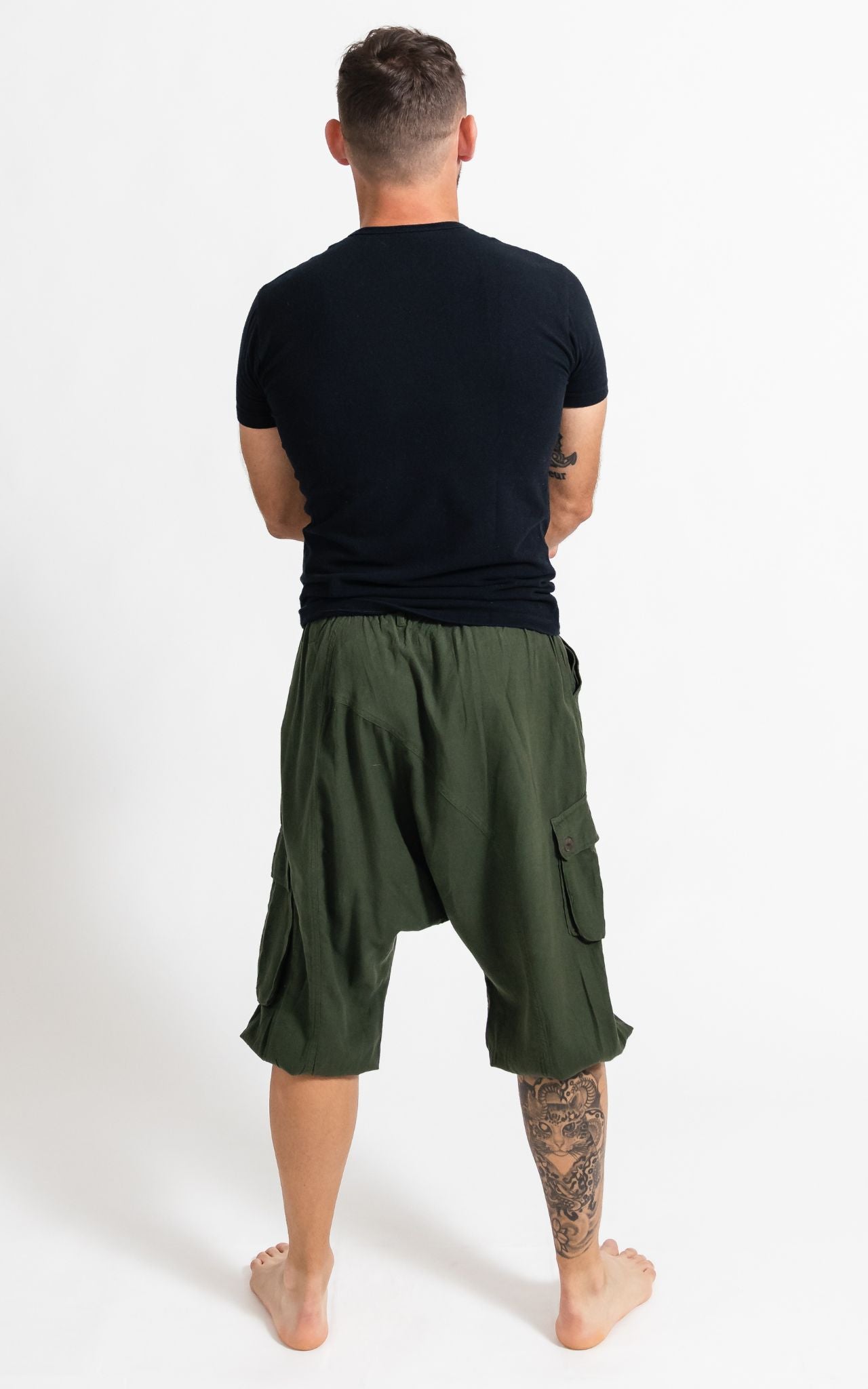 Surya Australia Drop Crotch Shorts from Nepal for men - Green