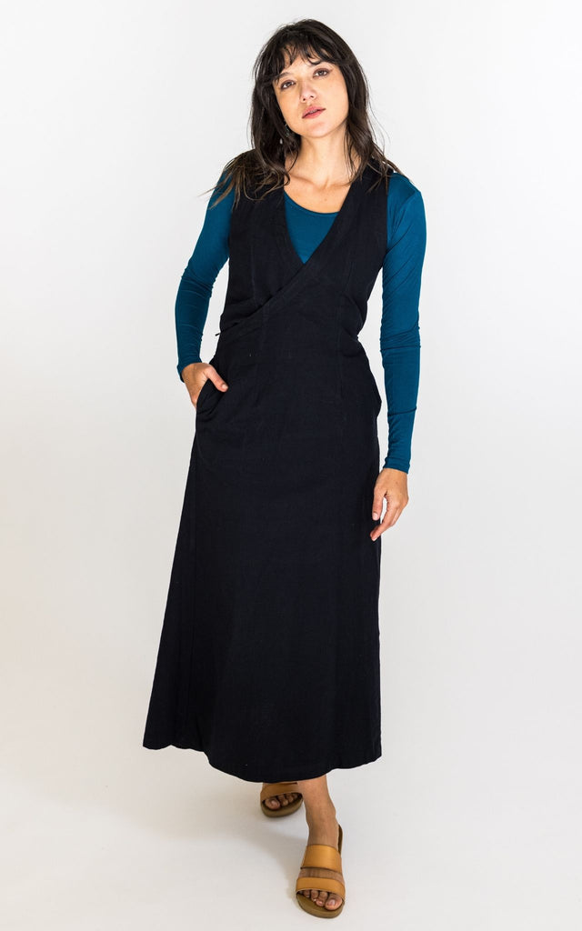 Surya Australia Ethically Made Tibetan Wrap Dress - Black