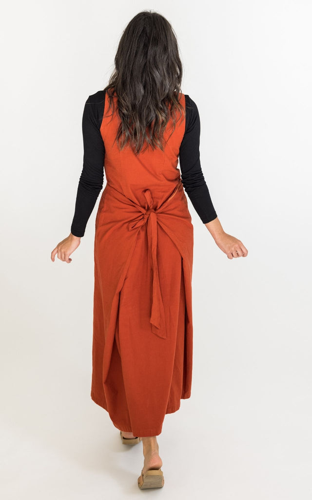 Surya Australia Ethically Made Tibetan Wrap Dress from Nepal #colour_rust