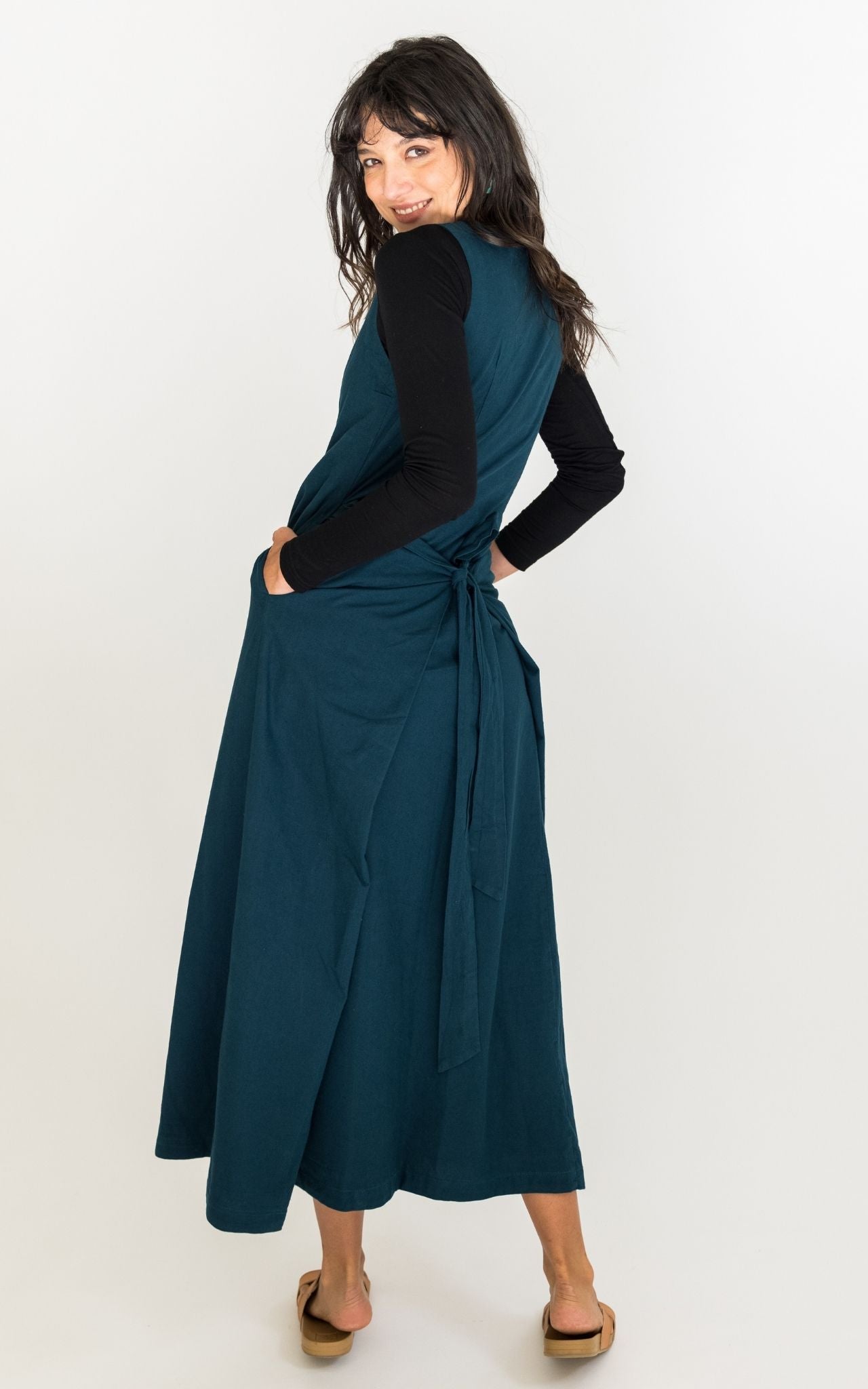 Surya Australia Ethically Made Tibetan Wrap Dress from Nepal - Turquoise