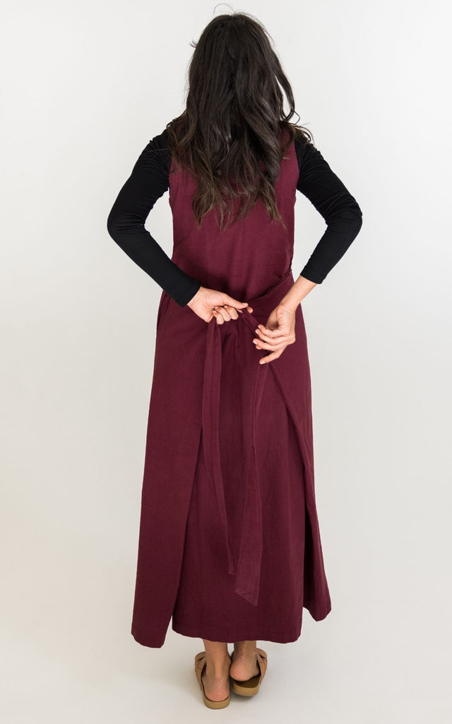 Surya Australia Ethically Made Tibetan Wrap Dress from Nepal #colour_plum