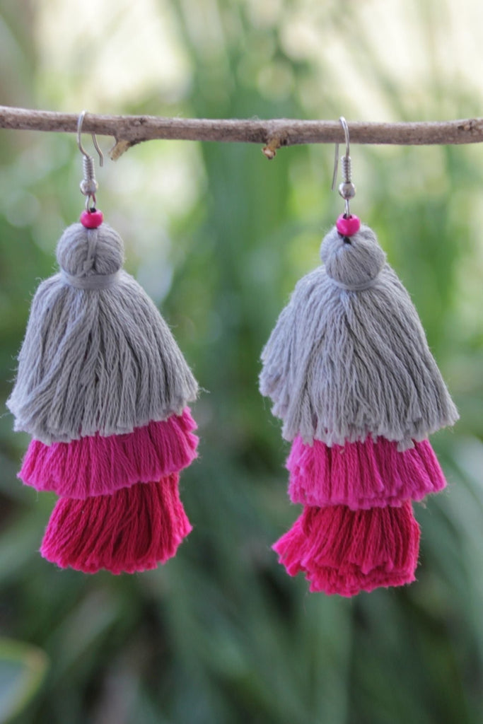 Surya Australia Cotton Flamenco Earrings - Mudra