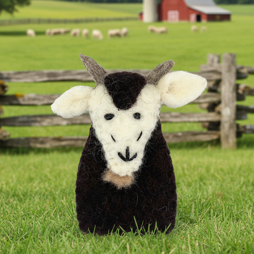 Surya Wool Felt Finger Puppets from Nepal - Goat