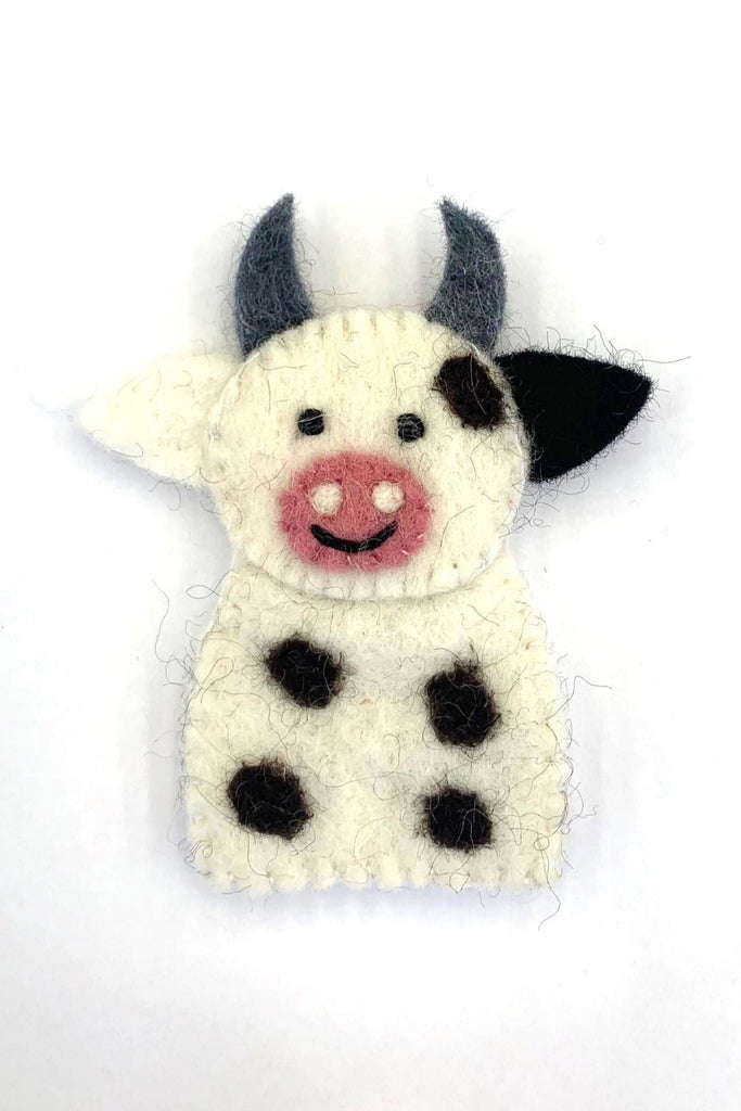 Surya Australia Fairtrade Wool Felt Finger Puppets from Nepal - Cow