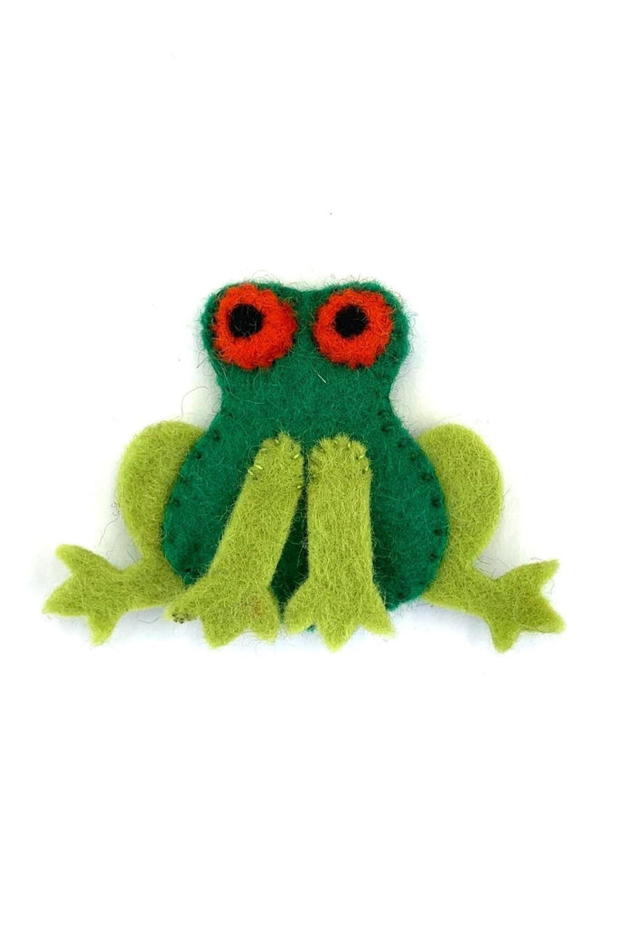 Surya Australia Ethical Wool Felt Finger Puppets from Nepal - Frog