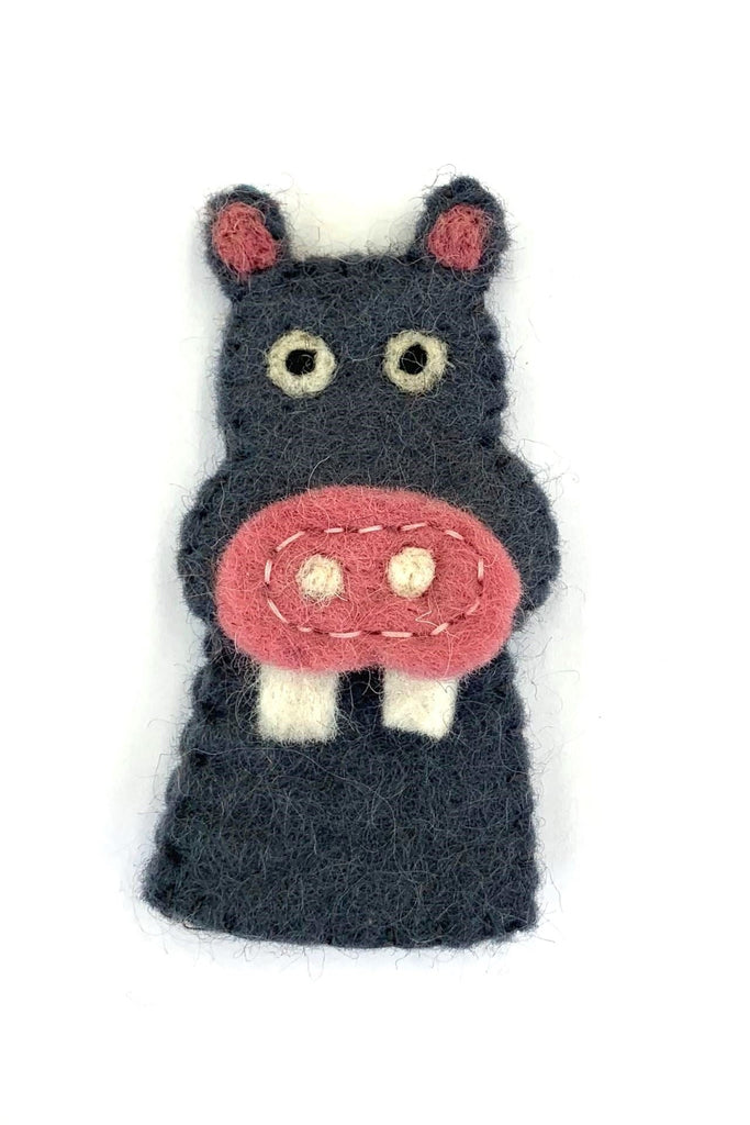Surya Australia Ethical Wool Felt Finger Puppets from Nepal - Hippo