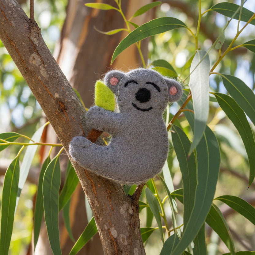 Surya Wool Felt Finger Puppets from Nepal - Koala