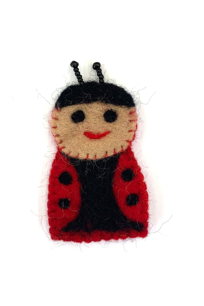Surya Australia Ethical Wool Felt Finger Puppets from Nepal - Ladybeetle