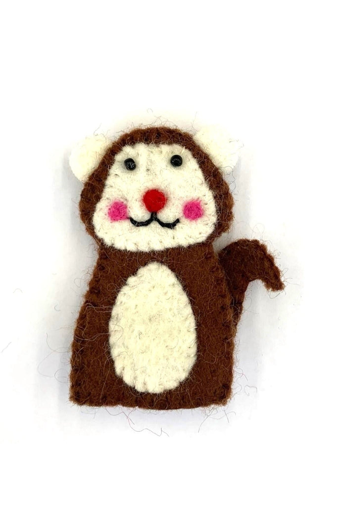 Surya Australia Ethical Wool Felt Finger Puppets made in Nepal - Monkey