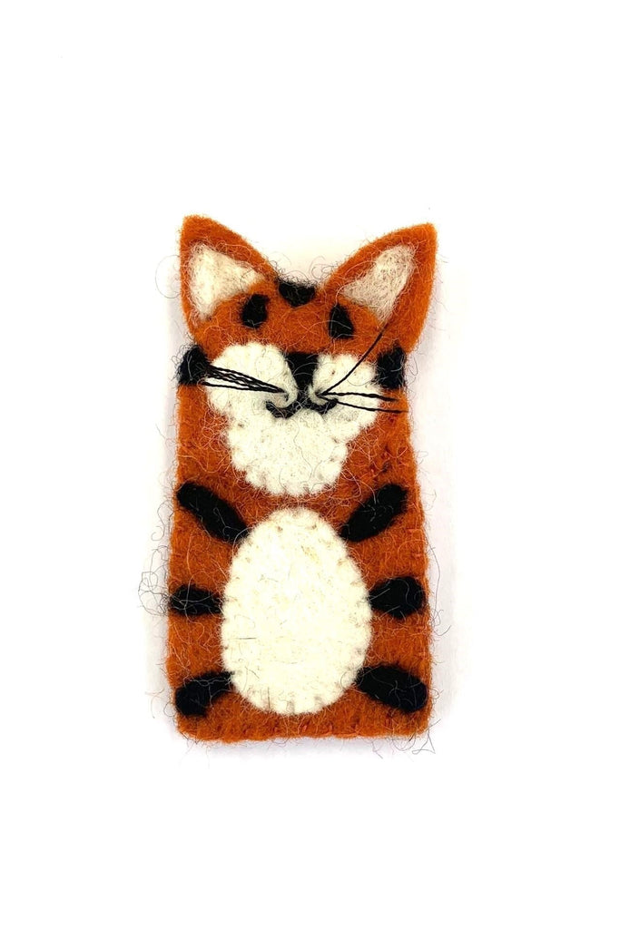 Surya Australia Fair Trade Wool Felt Finger Puppets made in Nepal - Tiger